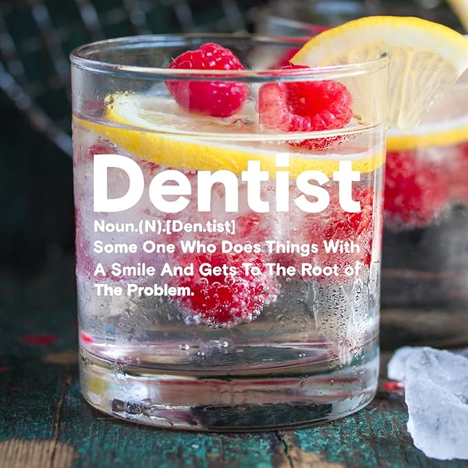 kunlisa Dentist Gifts Whiskey Glasses, Dental Hygienist Assistant Gifts, Dental 10 oz Drinking