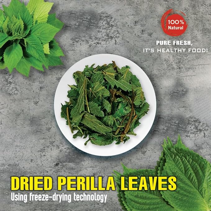 DRIED PERILLA LEAVES 1.76 Oz (50g) VIETFARMFOOD: Pure, natural freeze-dried spice made from real