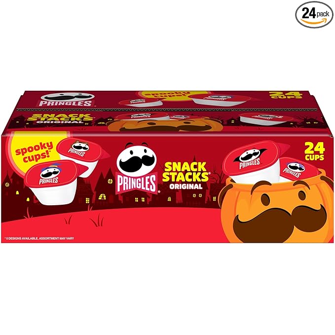 Pringles Potato Crisps Chips, Halloween Snacks, Trick or Treat, Snack Stacks, Original, 16oz Box