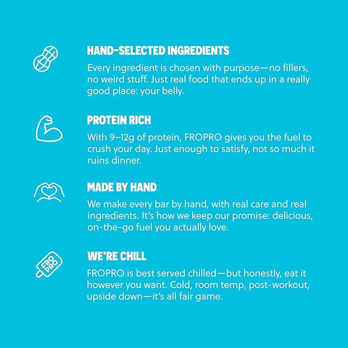 FROPRO Plant Protein Snack Bars - Plant Based Protein Bars, All-Natural, Gluten, Dairy, & Soy Free