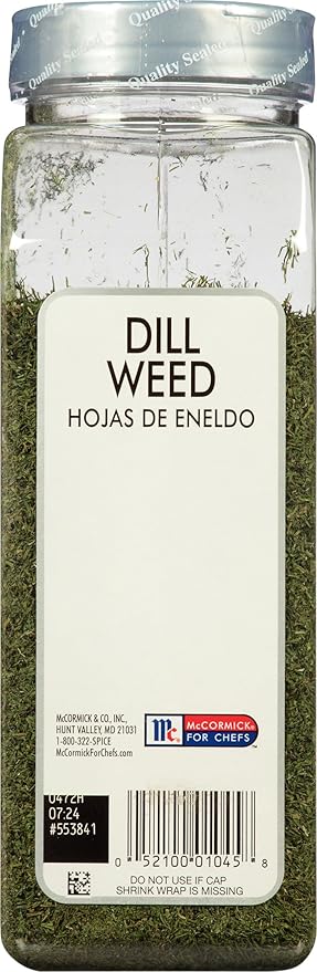 McCormick Culinary Dill Weed, 5 oz - One 5 Ounce Container of Dried Dill Weed Seasoning For Back of