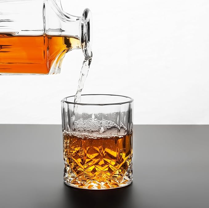 KANARS Old Fashioned Whiskey Glasses - 10 Oz Crystal Rocks Barware Set of 2 for Scotch, Bourbon