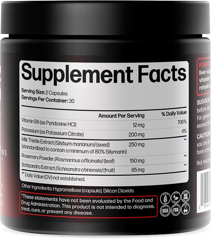 Life Happns Pour Decisions Liver Health Supplement with Milk Thistle, Vitamin B6, Electrolytes