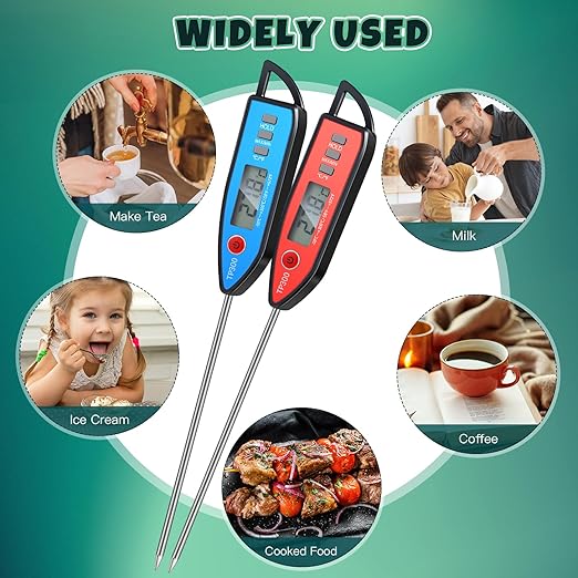 10 Set Waterproof Food Thermometer for Water, Liquid, Candle and Cooking Digital Meat Thermometer
