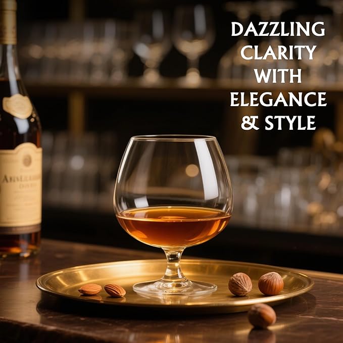 Physkoa 22 oz Large Brandy Snifter Glasses ??Set of 4 Short Stem Giant Brandy & Cognac Glasses for