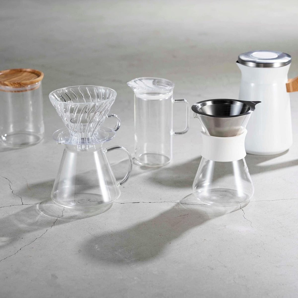 Hario "Simply Hario" V60 Glass Pour Over Coffee Set, Size 02