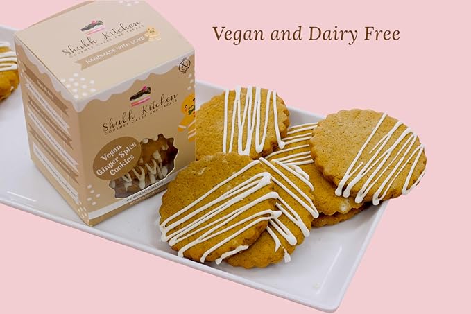 Vegan Ginger Spice Cookies- Holiday Cookies, Gourmet Vegan Snack, 100% Egg-Free, Dairy-Free