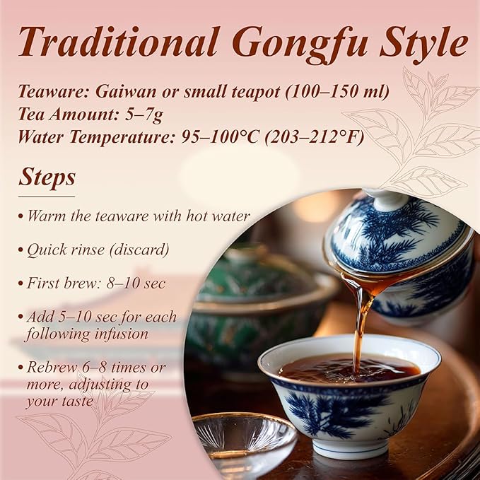 WT WEETEE Emperor's Pu-erh Tea, 228g Puerh Loose Leaf Tea, Aged Fermented Chinese Yunnan Dark Tea