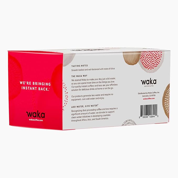Waka Decaf Premium Instant Coffee — 100% Colombian Arabica Freeze Dried Beans — For Hot or Iced