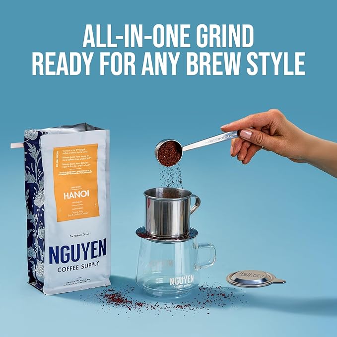Nguyen Coffee Supply - Hanoi Robusta: Dark Roast Premium Ground Coffee Beans, Vietnamese Single