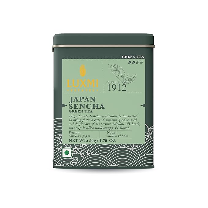 Luxmi Estates - Japanese Sencha Green Tea - 50g (25 cups) | Authentic Japanese Sencha Tea by First