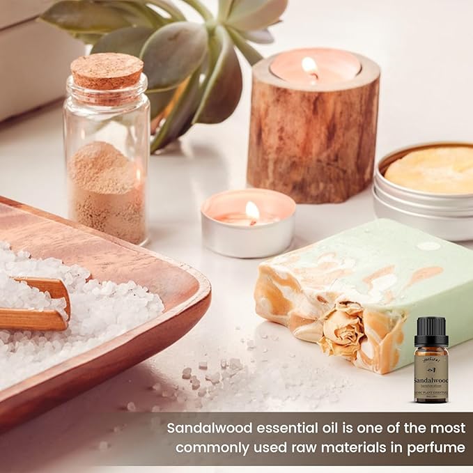yethious Sandalwood Essential Oils for Diffuser & Aromatherapy Pure Sandalwood Oil for Skin, Hair