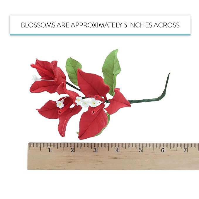 Global Sugar Art Exquisite Red Bougainvillea Sugar Cake Flowers, 6 Count by Chef Alan Tetreault