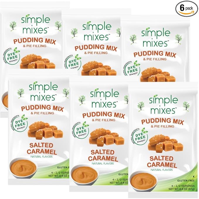 Simple Mixes Natural Instant Pudding & Pie Filling Mix, Healthy Snack, Salted Caramel