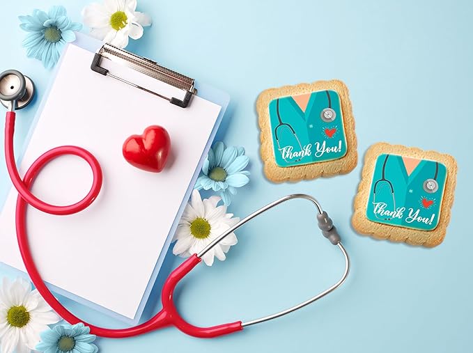 Thank You Doctor Nurse Cookies 24 Pack Themed Cookies Individually Wrapped | Healthcare Worker