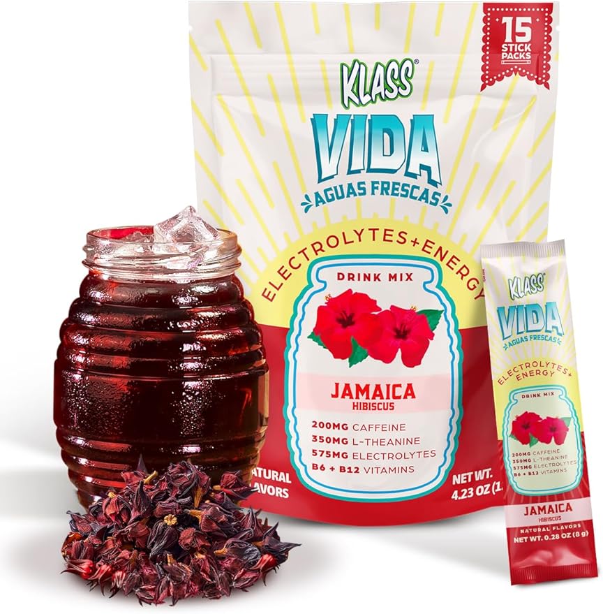 Hydration + Energy Electrolyte Drink Mix ??Hibiscus Agua Fresca Flavor | Sugar-Free Powder with