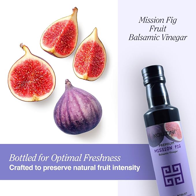 Kouzini Ultra Premium Mission Fig Fruit Balsamic Vinegar, Aged Balsamic Vinegars from Modena