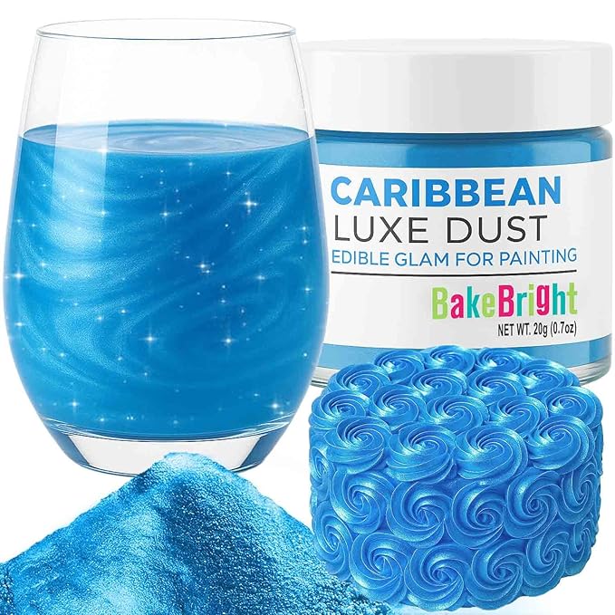 Bulk (20g) Light Blue Luster Dust Edible Glitter for Cocktails | Premium Edible Light Blue Luster