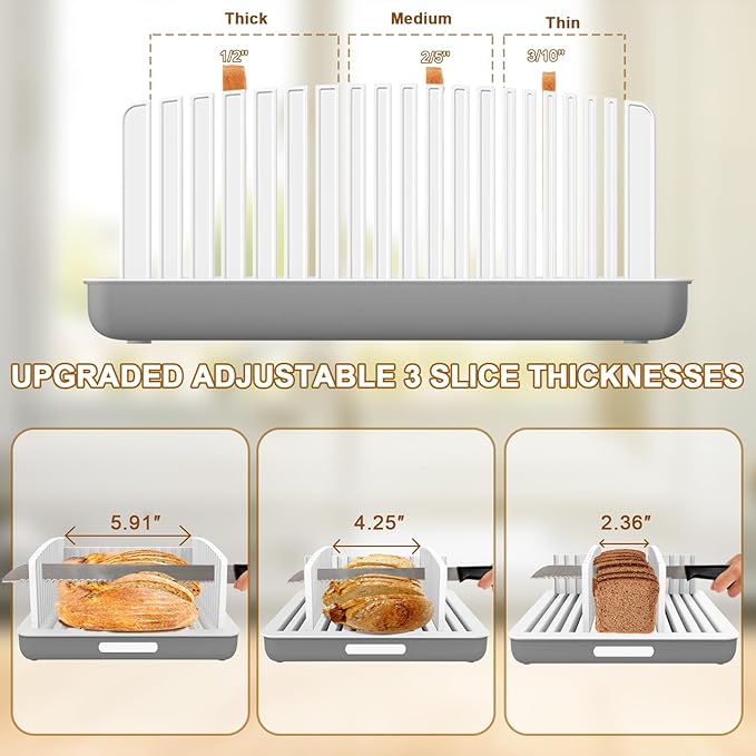 Upgrade Widen Bread Slicer for Sourdough rounds, 13??Adjustable Large Capacity Wide and