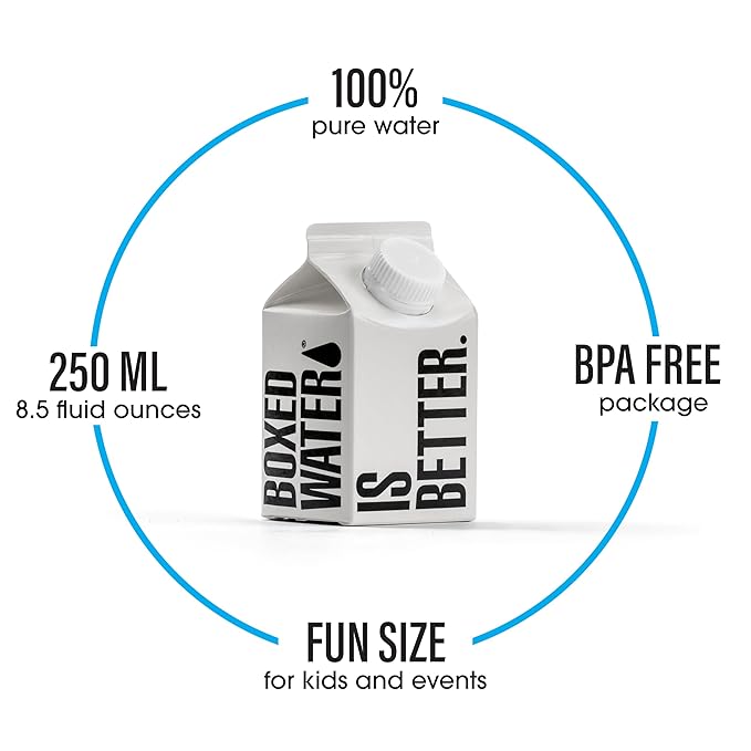 Mini Boxed Water (8.5 oz., 24 Pack) – Better Than Premium Plastic Purified Drinking Water in