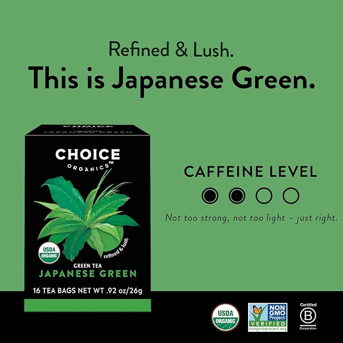 Choice Organic Teas Green Tea and Herbal Tea Variety Pack Sampler - Includes Japanese Green
