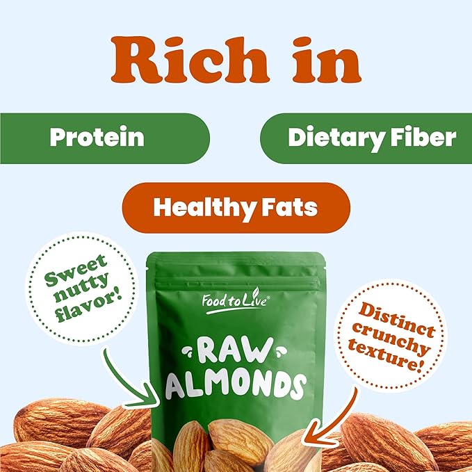 Food to Live California Almonds, 18 Pounds – Supreme, Whole, Raw, Unsalted, Unroasted Nuts, Natural.
