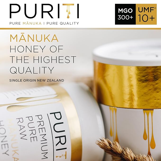 PURITI Manuka Honey MGO 300+ / UMF 10+ | 100% Pure Genuine Raw Manuka Honey | 8.8 Oz / 250g |