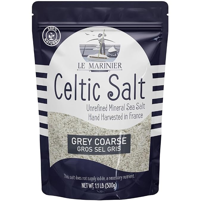 Le Marinier French Sea Salt Grey Coarse, 1.1lb - 18oz. Mineral Rich 100% Natural and Unrefined Sea