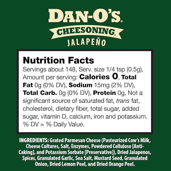 Dan-O's 3 Bottle Cheesoning Seasoning Set, Small Bottles, 3 Pack, Includes Red Pepper, Jalapeño and