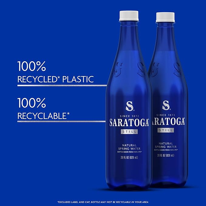 Saratoga Spring Water Bottles, 12 Pack - Still Bottled Water with Naturally Occurring Minerals