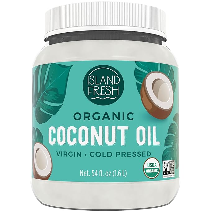 Island Fresh Organic Coconut Oil (54 oz) - Organic Virgin Coconut Oil Great for Baking, Versatile