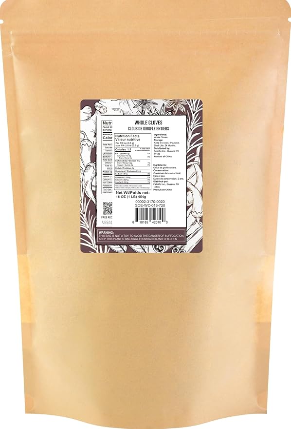 Soeos Whole Cloves 16 Ounce Bulk, Premium Quality Fresh Hand Picked Cloves Whole, Great for Foods
