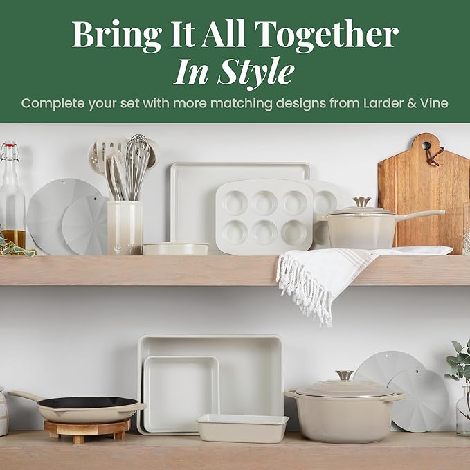 Larder & Vine 8-Piece Bakeware Set | Non-Stick Baking Set with Ceramic Finish | PFAS, PFOA, PTFE