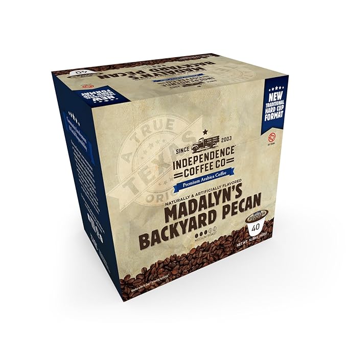 Independence Coffee Co. Madalyn's Backyard Pecan Flavored Mellow Body, Light Roast, Single Serve