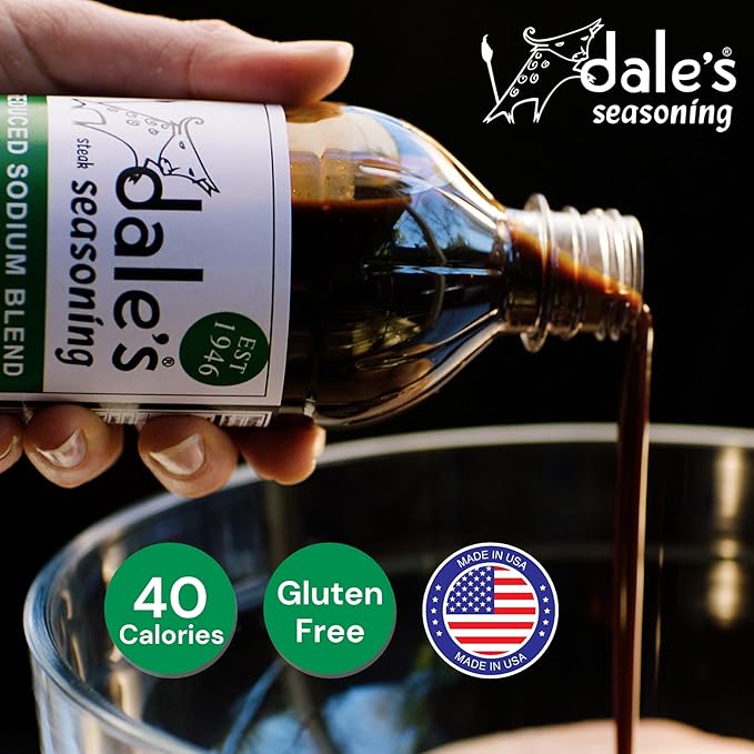 Steak Seasoning By Dale's, Reduced Sodium Blend, No Cholesterol | Delicious on All Meats, Fish | 16
