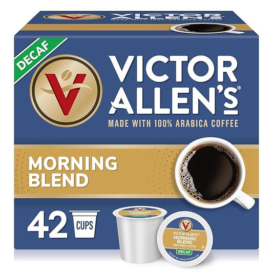 Victor Allen's Coffee Decaf Morning Blend, Light Roast, 42 Count, Single Serve Coffee Pods for