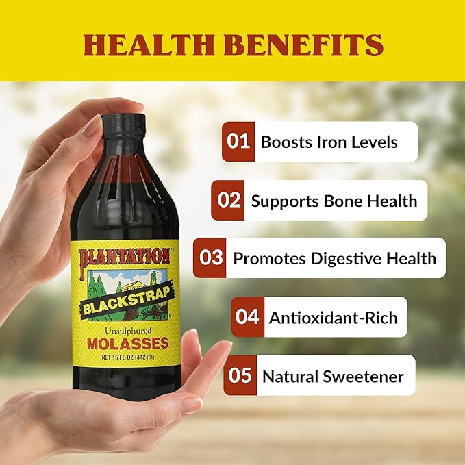 Plantation Blackstrap Molasses Bottle 15 oz (Pack of 2)