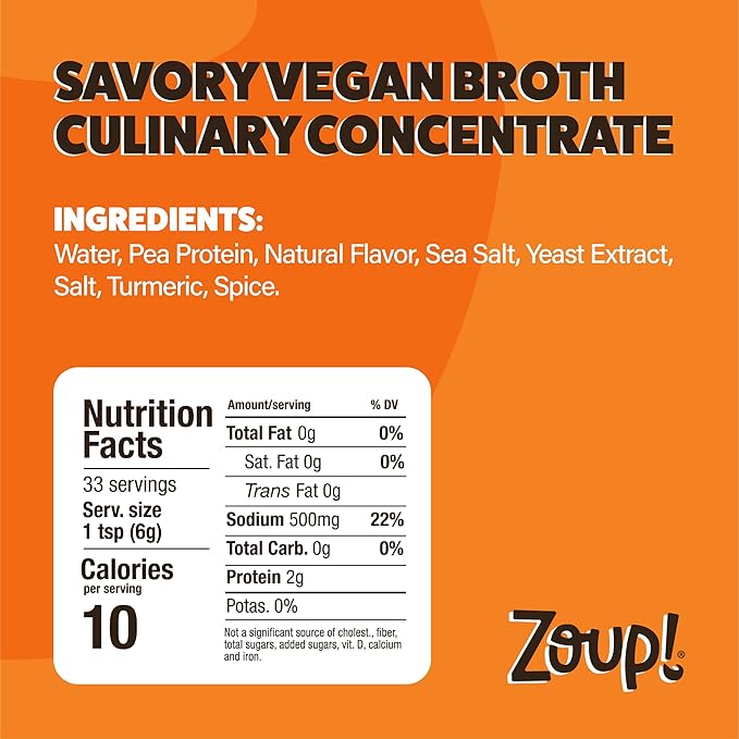 Zoup! Good, Really Good Savory No-Chicken Vegan Broth Culinary Concentrate, 2 Pack, 7 Oz Each
