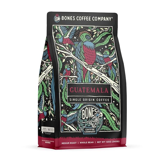 Bones Coffee Company Guatamela Single-Origin, Milk Chocolate, Citrus and Caramel Notes, Whole