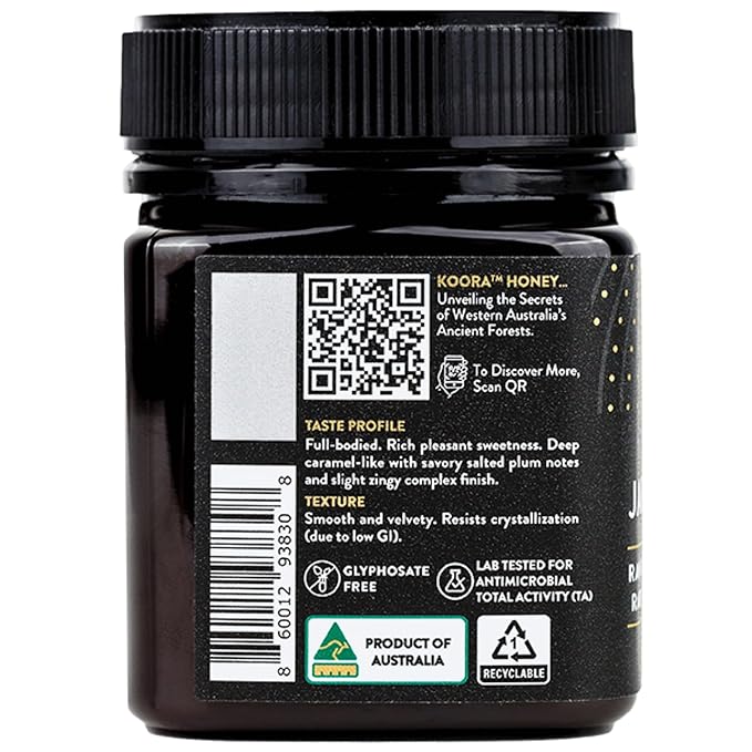 KOORA Jarrah Honey TA 35+ (MGO 2000+ Manuka Honey Rating Equiv.) Low GI, Medical Grade for Daily