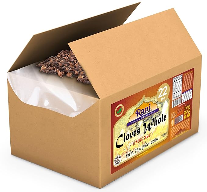 Rani Cloves Whole (Laung) 352oz (22lbs) 9.98kg, Bulk Box, Great for Food, Tea, Pomander Balls and