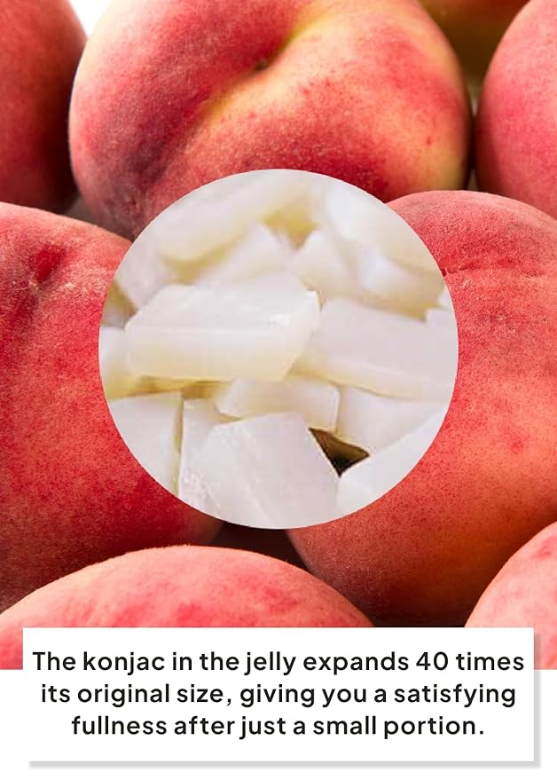 Korean Food Low Calories Squeeze Konjac Jelly, Peach Flavor, Fish Collagen, Vitamin, Zero Sugar