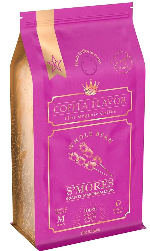 S'mores Flavored Whole Bean Coffee ??100% Arabica, Single Origin, Medium Roast, Naturally