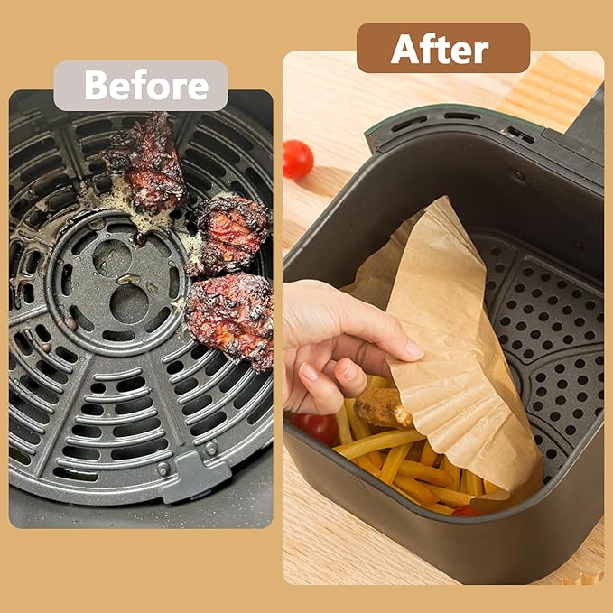 150 Pack 8.5 Inch Air Fryer Liners, Parchment Paper Sheets for Air Fryer Basket, Non-Stick