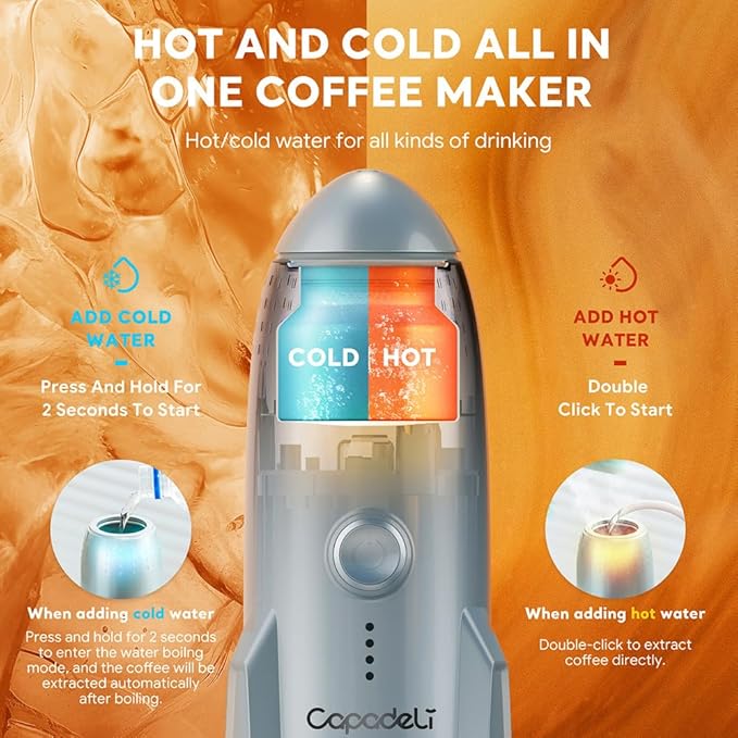 3 in 1 Portable Espresso Machine On the Go, Self-Heating Electric Espresso Maker, 19 Bar Mini