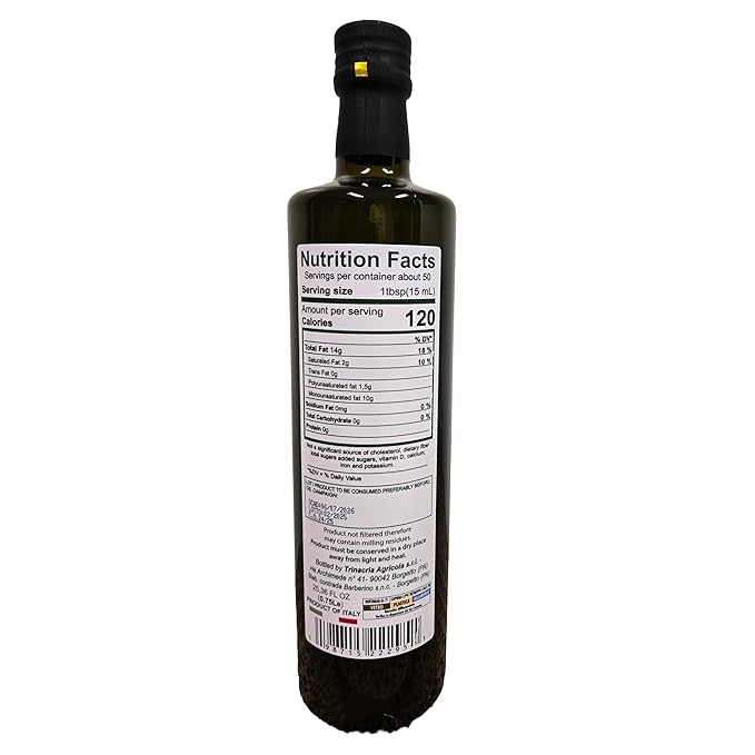 Zagarello 100% Traceable Italian Olive Oil Extra Virgin - 25.4 Fl Oz Unfiltered, Pure, IGP Certified