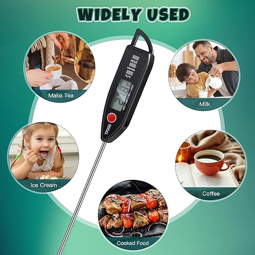 12 Set Waterproof Food Thermometer for Water, Liquid, Candle and Cooking Digital Meat Thermometer