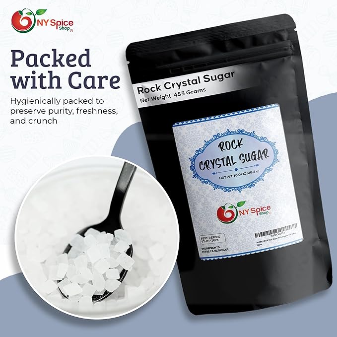 NY SPICE SHOP Rock Sugar ??1 Pound Bag Whole Rocks Candy Sugar Crystals ??Rock Candy ??Rock Sugar