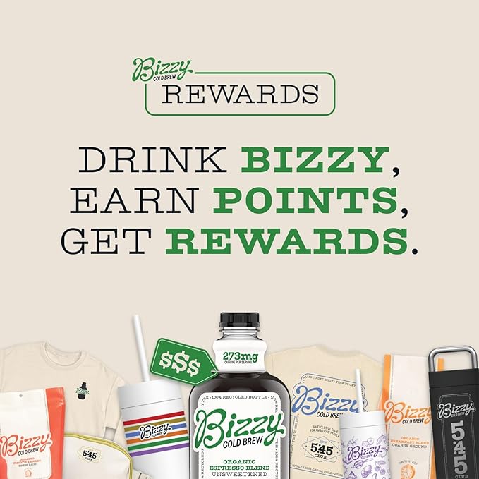 Bizzy Organic Cold Brew Coffee | Smooth & Sweet Blend | Coarse Ground Coffee | Medium Roast | Micro