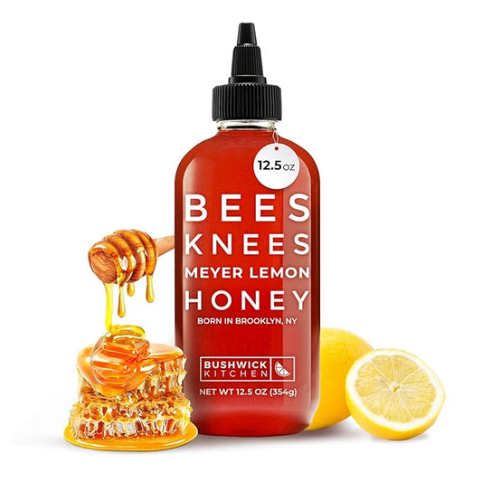 Bees Knees Meyer Lemon Honey, 12.5 oz, Pure Honey with Citrus, Gluten Free, Paleo Friendly